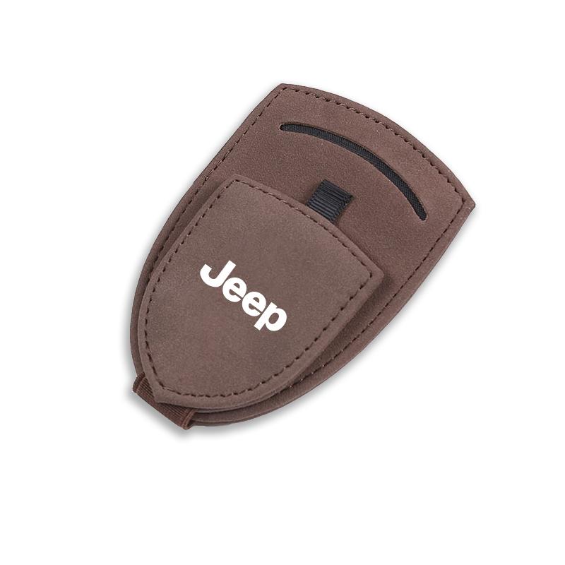 Car Sun Visor Glasses Box Sunglasses Clip Card Ticket Holder For Jeep Grand Cherokee Wrangler JK Gladiator Compass Renegade Patr AJR1