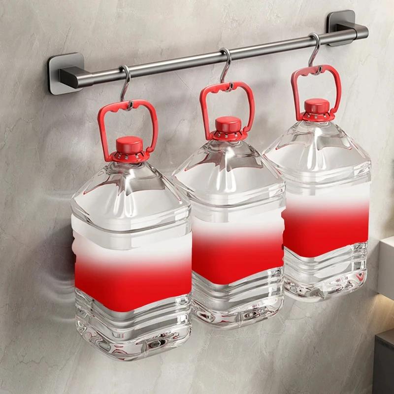 Handtuchhalter Space Aluminium Bar Kein Bohren Badezimmer-Organizer Selbstklebende Handtuchstange Badezimmerregale Küchenlagerregal