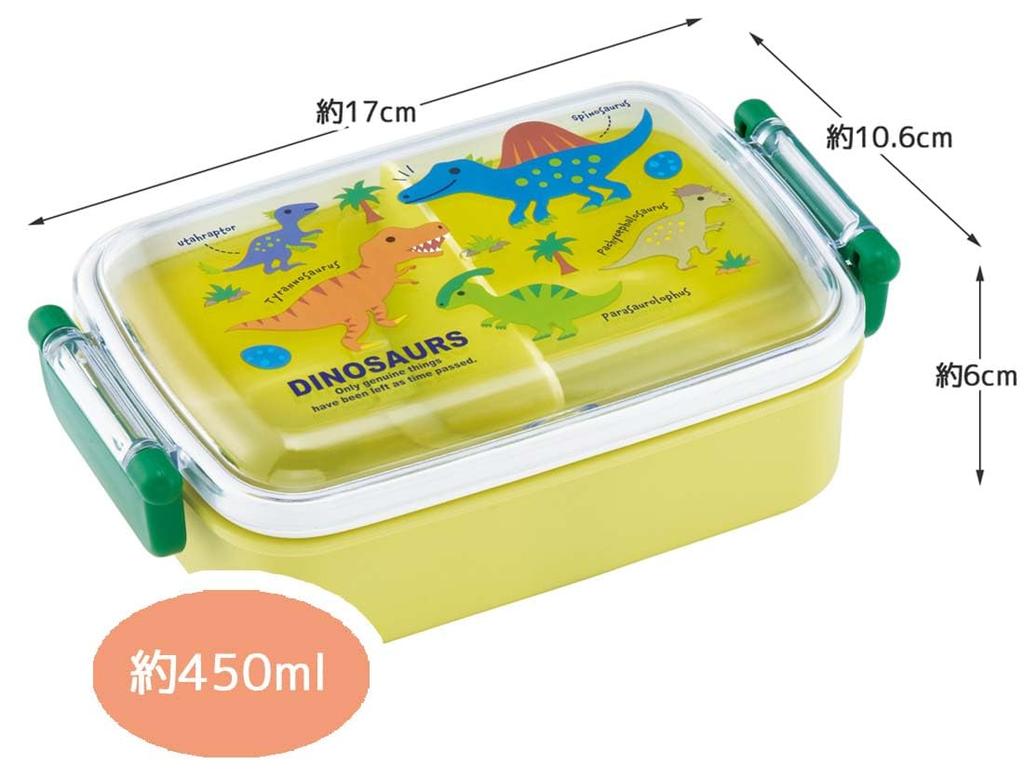 Skater Lunch with a Soft Single Made in Dinosaur Picture New Dinosaur Design for Boys Children's Box, 450ml, Dome-Shaped Lid, Tier, Japan, Book,
