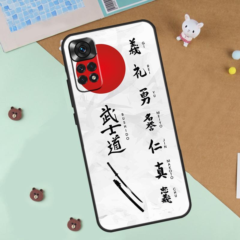 Japanese Bushido Samurai Case For Xiaomi Redmi Note 13 12 11 9 10 14 Pro 10S 11S 12S Cover For Redmi 13C 10C 12C 14C