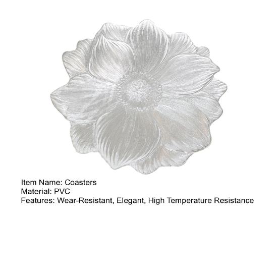 PVC Tischsets Lotus Rutschfeste Schüsseluntersetzer Verdickte Hitzebeständige Untersetzer für Tassen Schüsseln Wasserdichte Abwaschbare Tischschoner Hotel Zuhause Esszimmer Deko