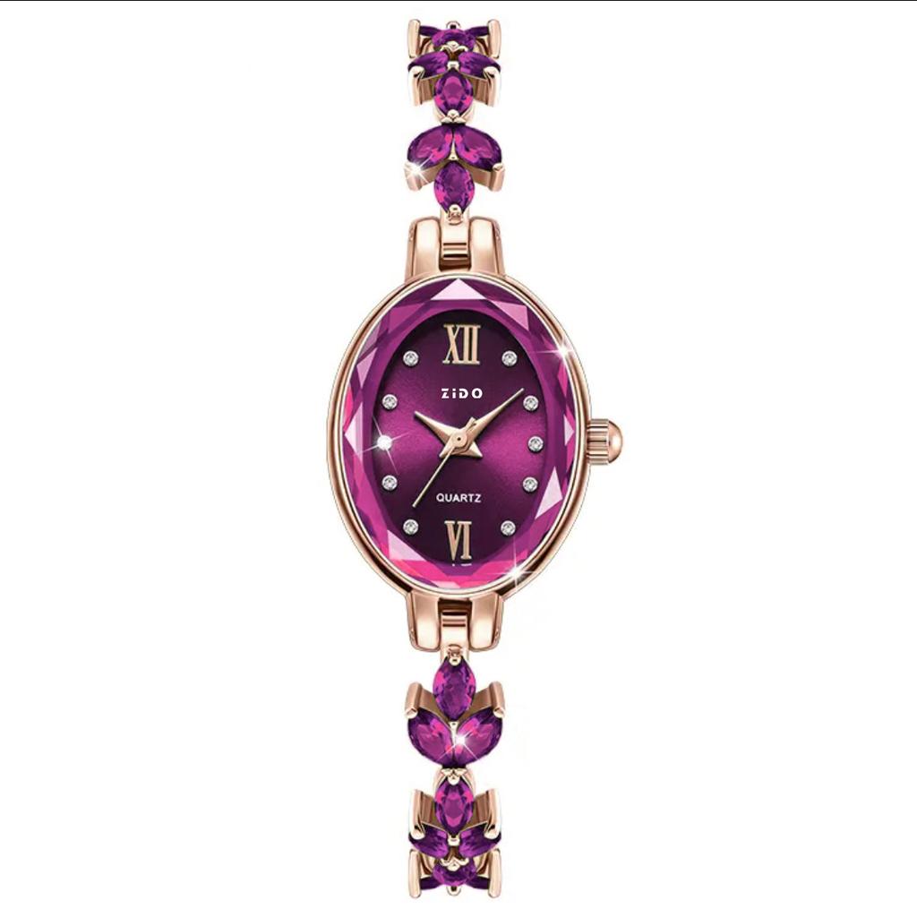 UTHAI V22 Women's Watches Light Luxury Diamond Inlaid For Clover Watch Waterproof Oval Ladies Fashion Quartz Bracelet Wristwatch