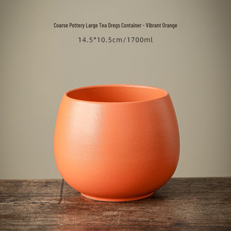 Large Ceramic Tea Waste Jar with Filter - Desktop Trash Can for Tea Dregs & Water Disposal