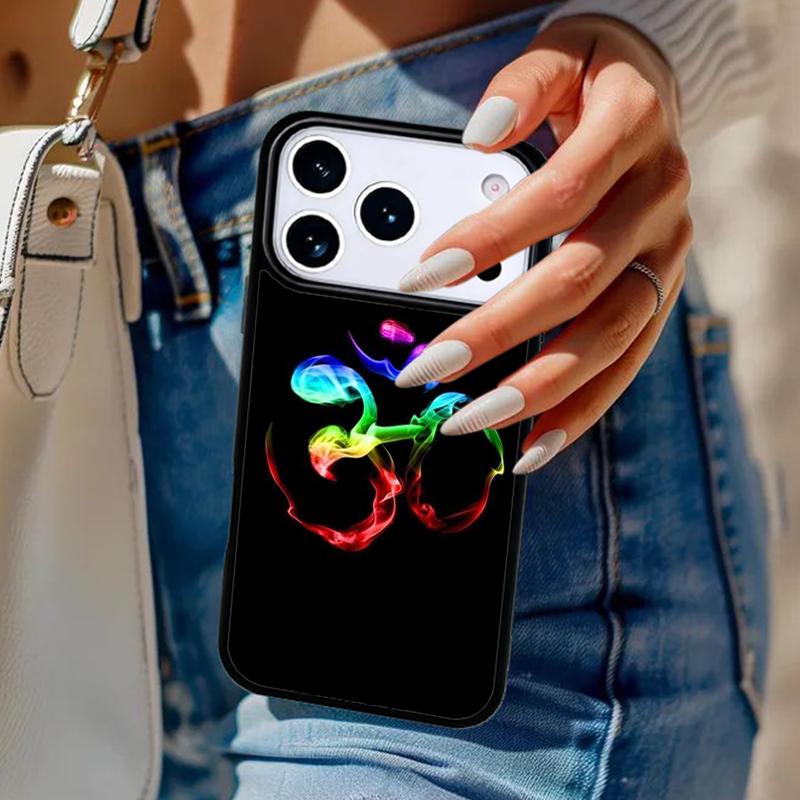 Aum Om Namaste Symbol Floral Zen Yoga Phone Case For iPhone 17 Air 14 15 13 12 Max Cover For Apple 16 16e 11 Pro Max Plus Coque