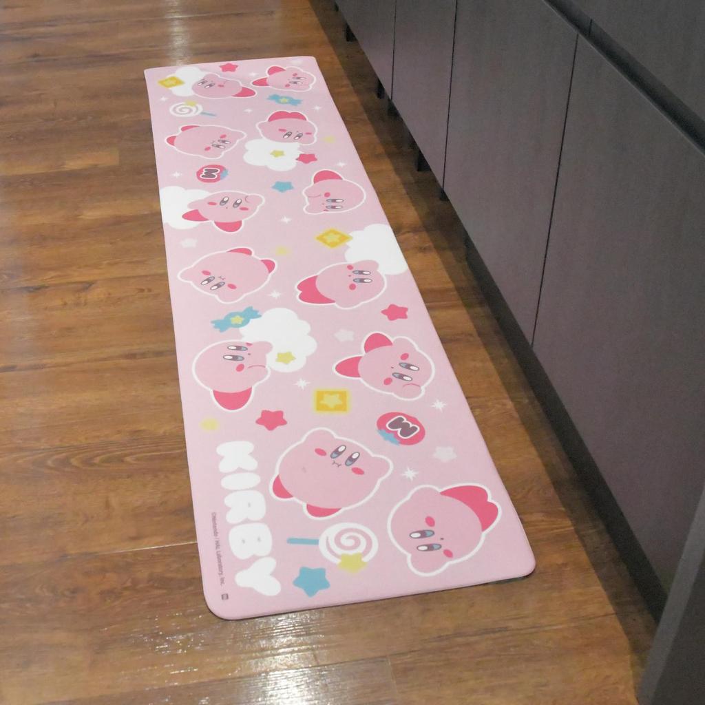 Marushin Kitchen Mat, Nintendo Kirby of the Stars, Fluffy Walking Mat, Wipeable, Water-Repellent, Non-Slip, PVC, 4595097100
