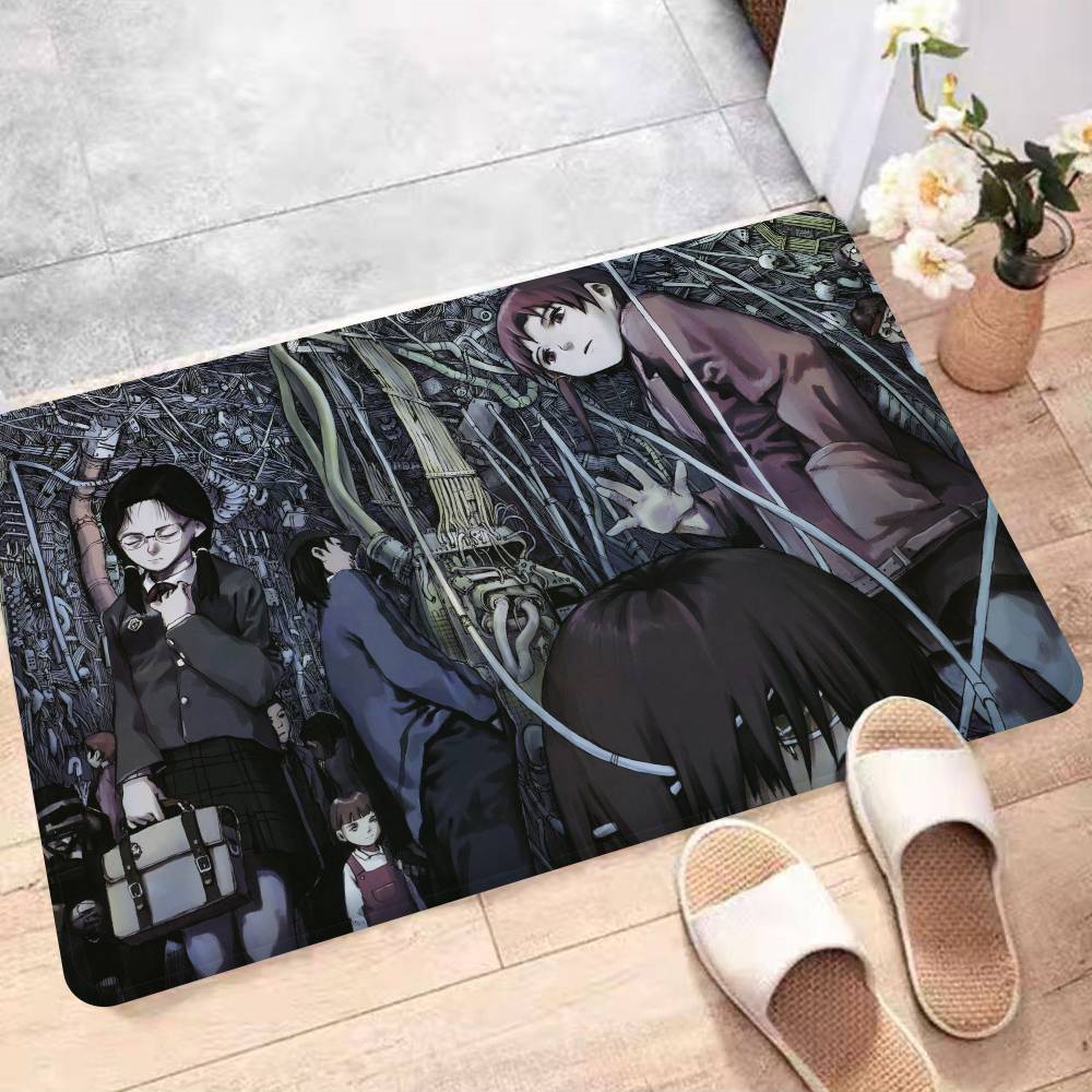 Lain Anime-Filmzimmermatten, waschbar, rutschfest, für Wohnzimmer, Sofa, Stühle, Küche, Alfombra