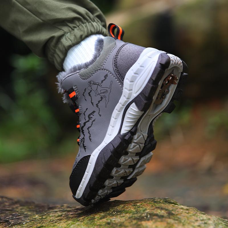 Winter Children's Plus Velvet Warm Outdoor Hiking Shoes Cotton Shoes Hiking Cotton Shoes Snow Boots 31-40