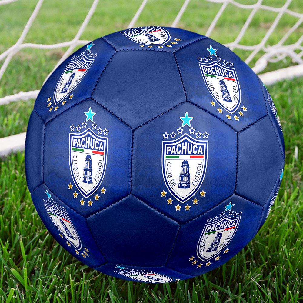 Pachuca FC Size 5 Soccer Ball, Machine-Stitched PVC, Durable & High Bounce, All Ages Fit, fan merchandise, matches & outdoor use.