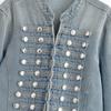 Neue, europäischer und amerikanischer Stil, kurze Jeansjacke mit Metallschnalle 0695274