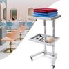 2-Tier Mobile Beauty Hairdressing Cart, Stainless Steel Rolling Utility Organizer for Salon Styling Supplies, 11lbs Capacity