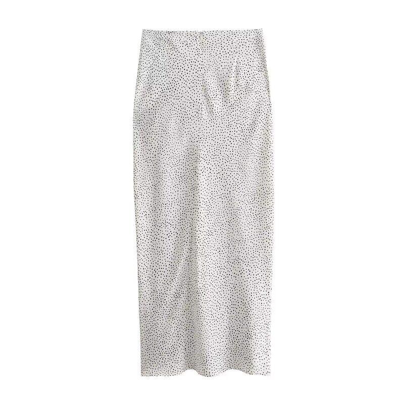Fashion Style 2024 Spring New Women's Clothing High Waist Crimp Decorative Polka Dot Midi Dress 2662903 070