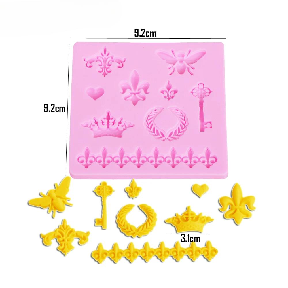 Виды Корона Силиконовая Форма Тисненая Мастика Шоколад Форма Украшение Торта Кружевной Узор Выпечка Смола Полимерная Глина Форма F1003