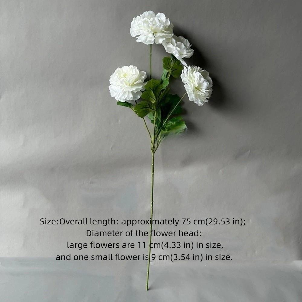 4 Heads Large Peony Artificial Flowers Long Branch Faux Silk Flower Wedding Decoration