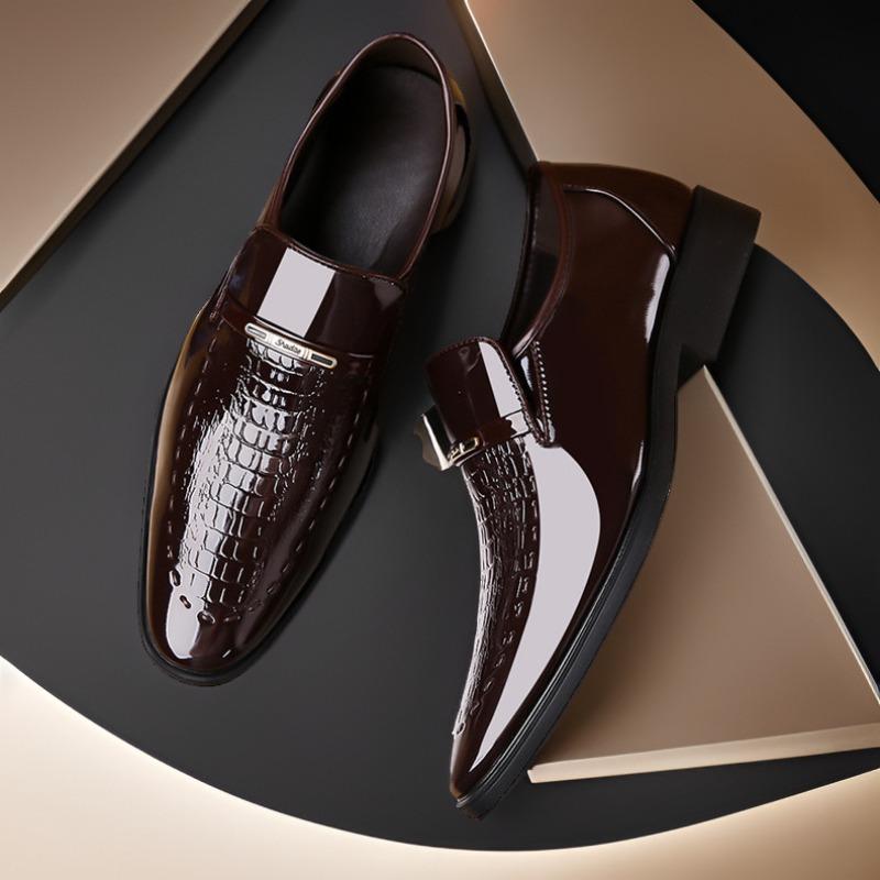 Herren Klassische Kleiderschuhe Herren Business Lederschuhe Übergröße Büro Hochzeitsparty Oxford Schuhe Spitze Zehenpartie Plateau Arbeit Loafer