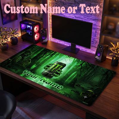 Monster Energy Customized Name Text Mouse Pad, Large Desk Mouse Mat Personalized Home Office Present