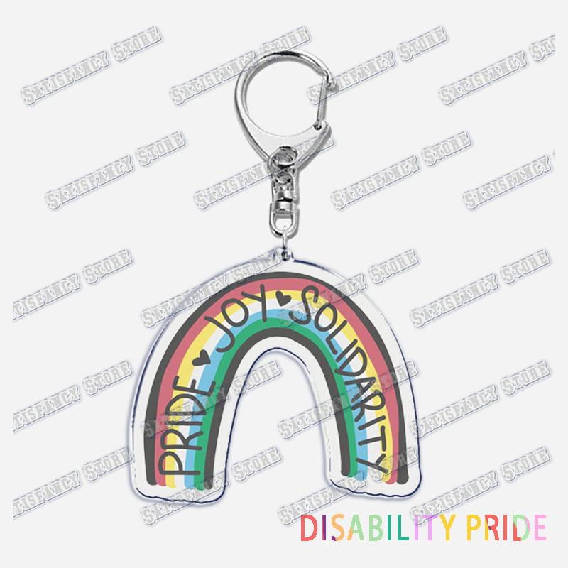 Disability Pride Key Chain Keychains Ring for Accessories Bag Pendant Keyring Jewelry Autism Festival Support