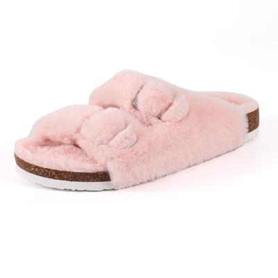 אופנה קרסטר פרווה פוזית נעלי בית שעם לנשים אופנה קבקבי פרווה פתוחות אצבעות נעלי בית חורף חמות פלאפיות נעלי בית פרוותיות