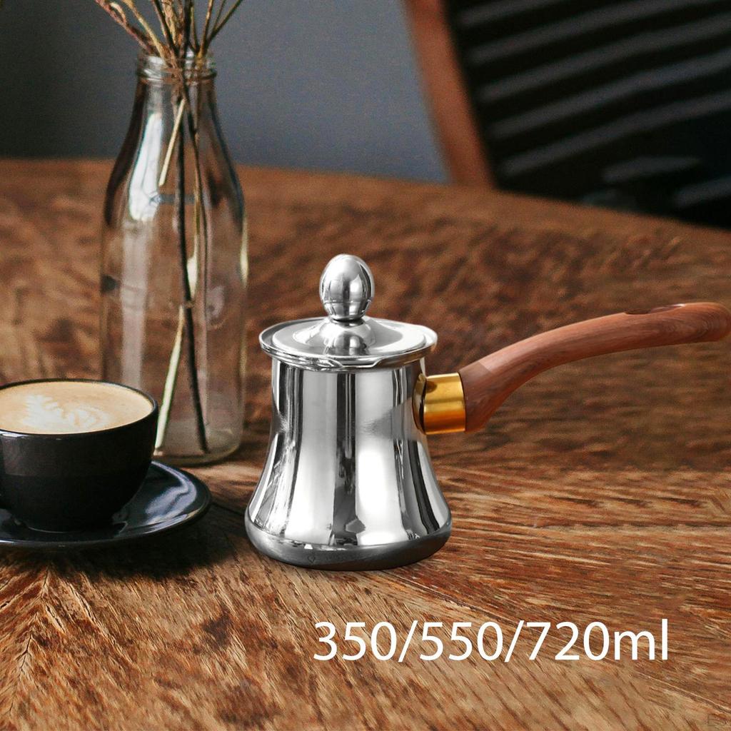 Coffee Pot Butter Melter Comfortable Grip Kitchen Essential for Gas Stoves with Handle Chocolate