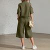 Fashion Women's Short Sleeve Shorts Shirts Loose Pants Two-Piece Set