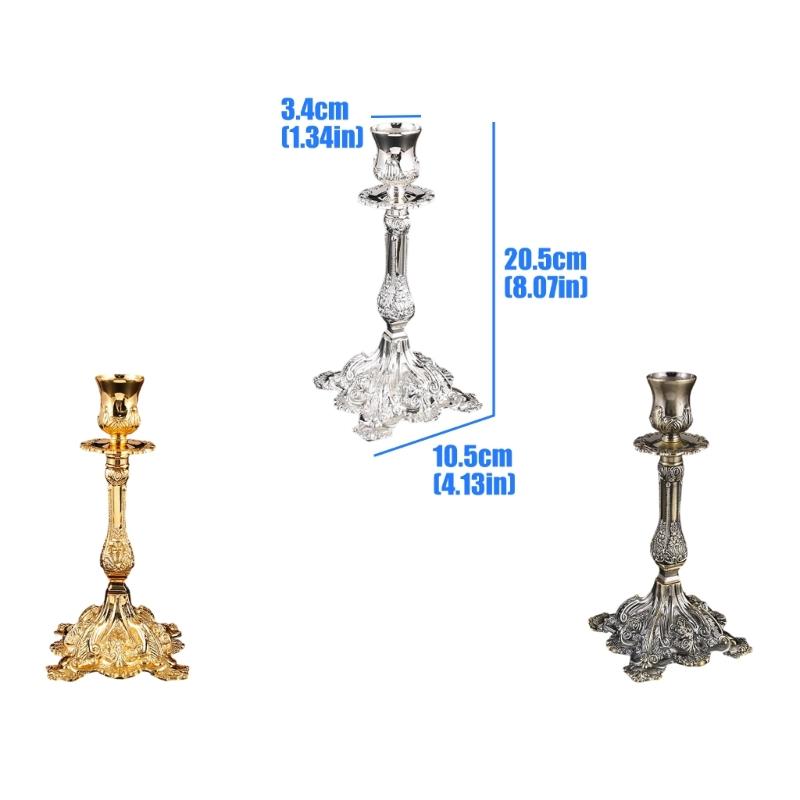 Metal Candle Stand With Intricate Engraved Pattern Antique Taper Candlestick Holders For Weddings And Parties Decoration