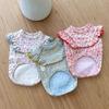 Floral Bow Sleeveless Vest Small Dogs - Lightweight Breathable Pet Outfit In White Red Green