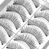 10 Paar weiche natürliche Kreuz-handgemachte Augen-Make-up-Verlängerung falsche Wimpern