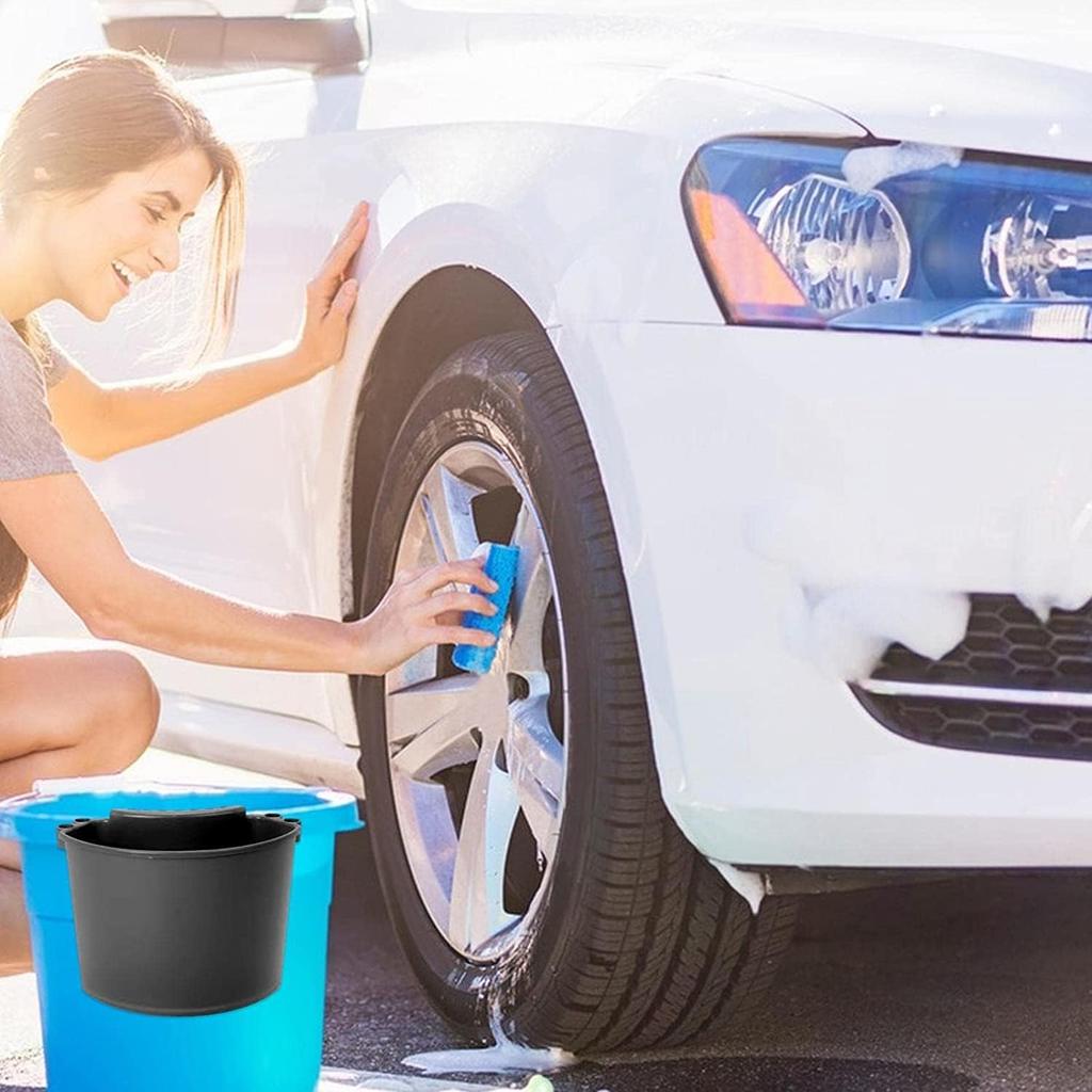 Car Detailing Bucket Organizer - Portable Auto Wash Tool Hanger, Black