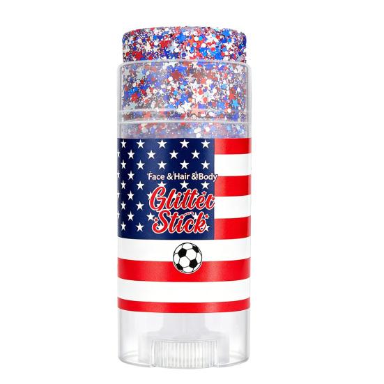 Patriotic Red White Blue and Stick 4th Body Glitter of July Accessories