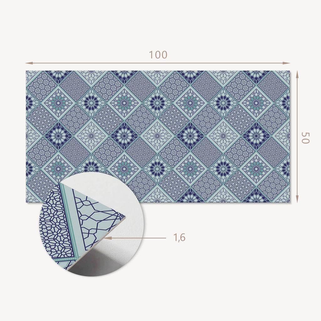 Winylowy Panel Ozdobny Z Grafiką Do Kuchni Lub Łazienki 100X50 Cm Wzory Geometryczne W Mozaice