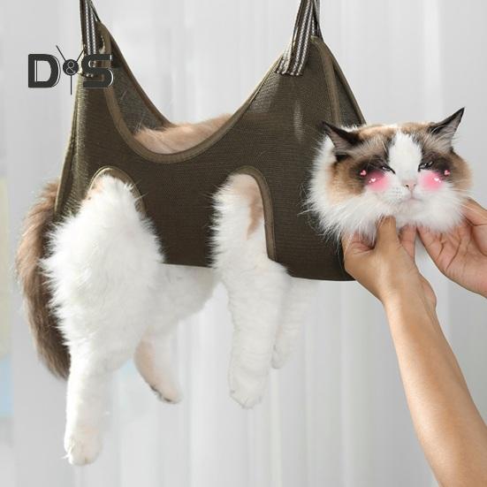 Dog Grooming Hammock for Pet Nail Trimming Care Breathable Mesh Cat Dog Grooming Helper with Nail Clippers Ideal for Small Medium Pets
