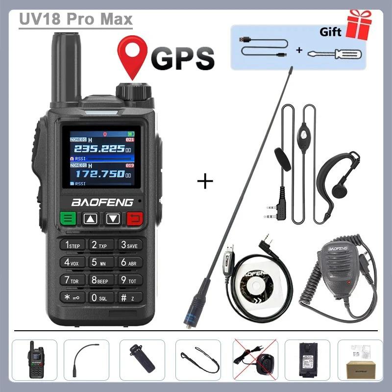 UV18 Pro Max GPS Baofeng Vysílačka Šest pásem AM FM Vysoký výkon Bezdrátové kopírování frekvence NOAA 999 kanálů Dlouhý dosah UV-17 Pro Rádia