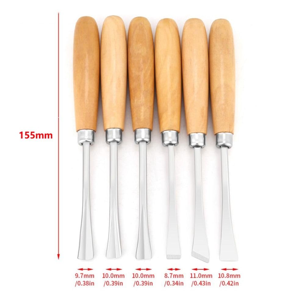 6 Pieces Wood Carving Chisels Craft Hand Tools Carving Chisels DIY Tools for Woodblock Printing