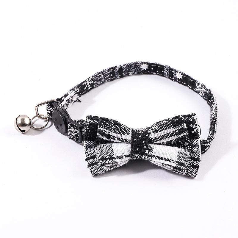 Christmas Series Pet Collar Snowflake Bow Dog Collar Cat Collar Cat Strap