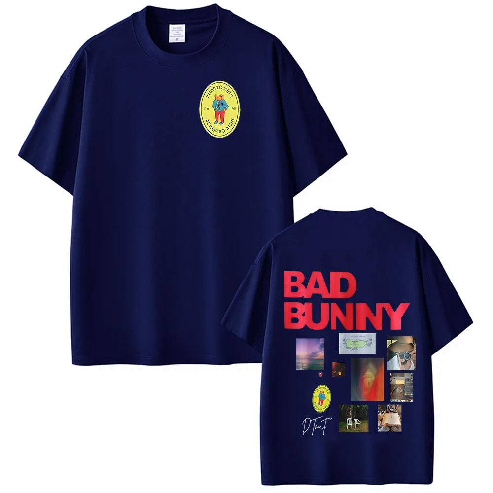 Rapper Bad Bunny Tour Debi Tirar Mas Fotos DTMF Merch TShirts Clothing Summer Casual Hip Hop Pop Music Tees Streetwear