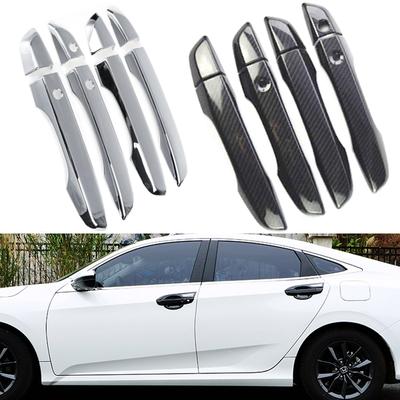 Para Honda para Civic 10º 2016 2017 2018 Capas de Maçanetas Externas Cromadas/Fibra de Carbono