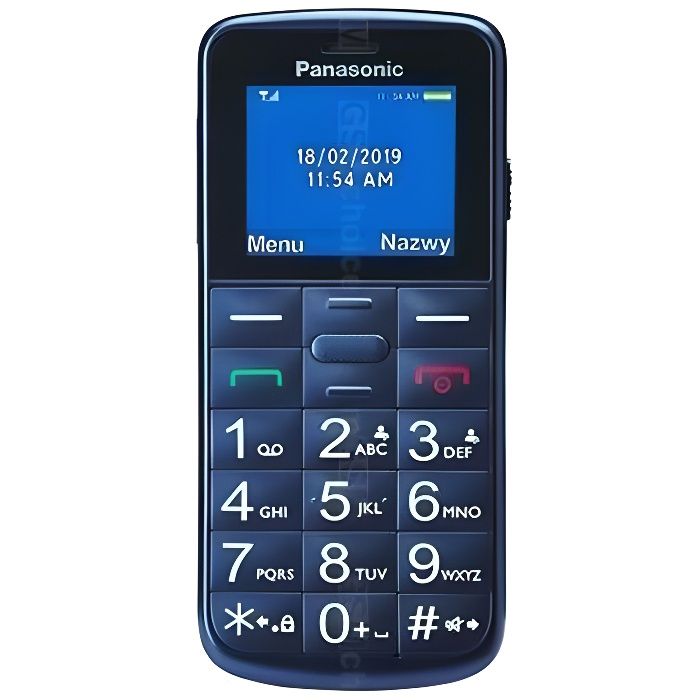Panasonic KXTU110 Mobilní telefon GSM, Kapacita 32GB, Barevný displej, Dual SIM, FM rádio, Bluetooth, Fotoaparát, Modrý