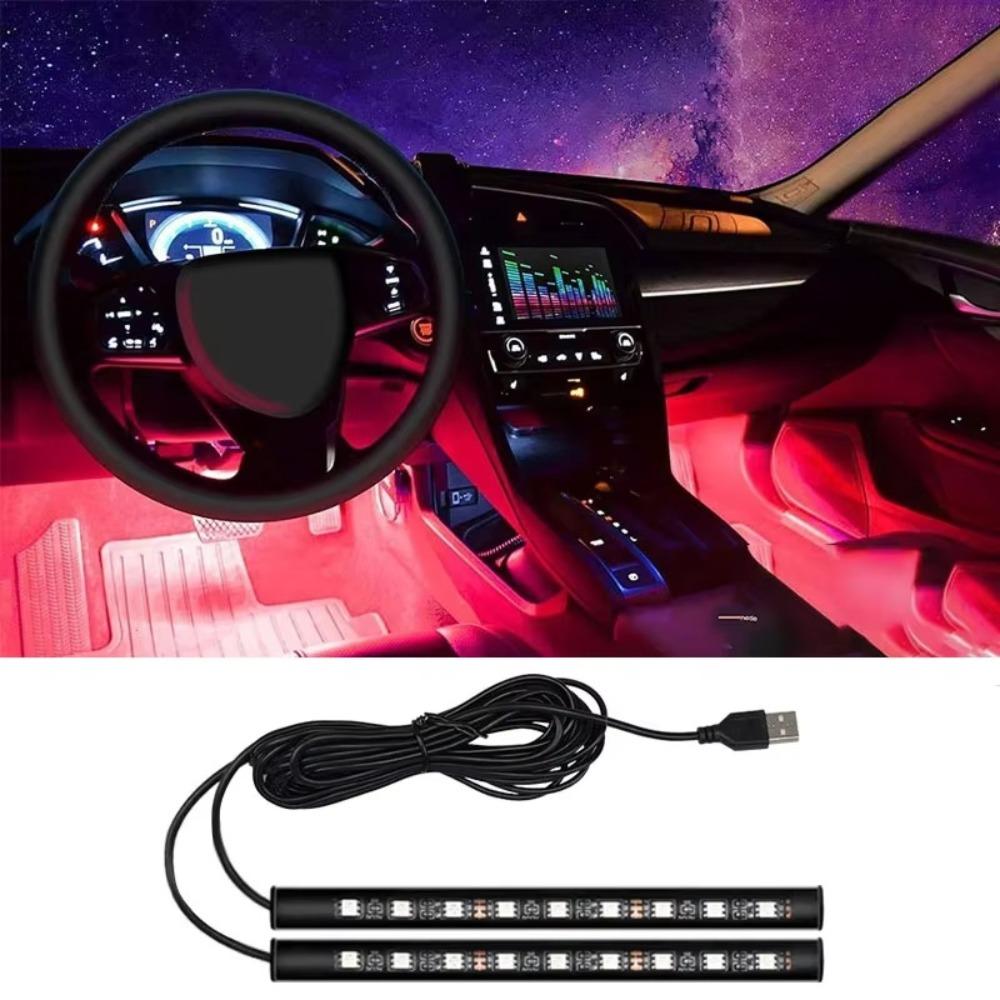 Plug And Play Car Interior Ambient Foot Strip Light USB Plug Ambience Night Light LED Spotlight