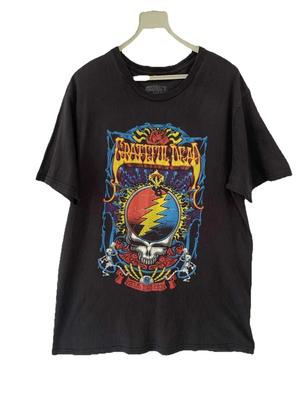 Grateful Dead Vintage Style T-Shirt Steal Your Face Grafik Schwarzes T-Shirt Größe L #77