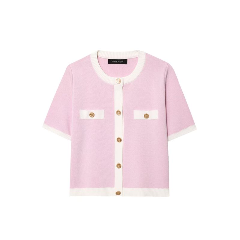 Kaslead New Arrival Women's Clothing Fashion Style Fashion All-Match Casual Short Sleeve Knitting Outwear 1822006