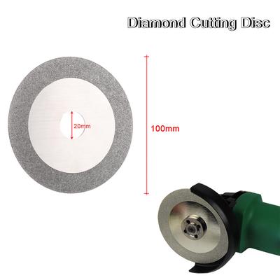 Disco da taglio abrasivo rivestito diamantato da 100 mm, 4 pollici, lama da sega, diametro interno, 20 mm, mola 160 grana