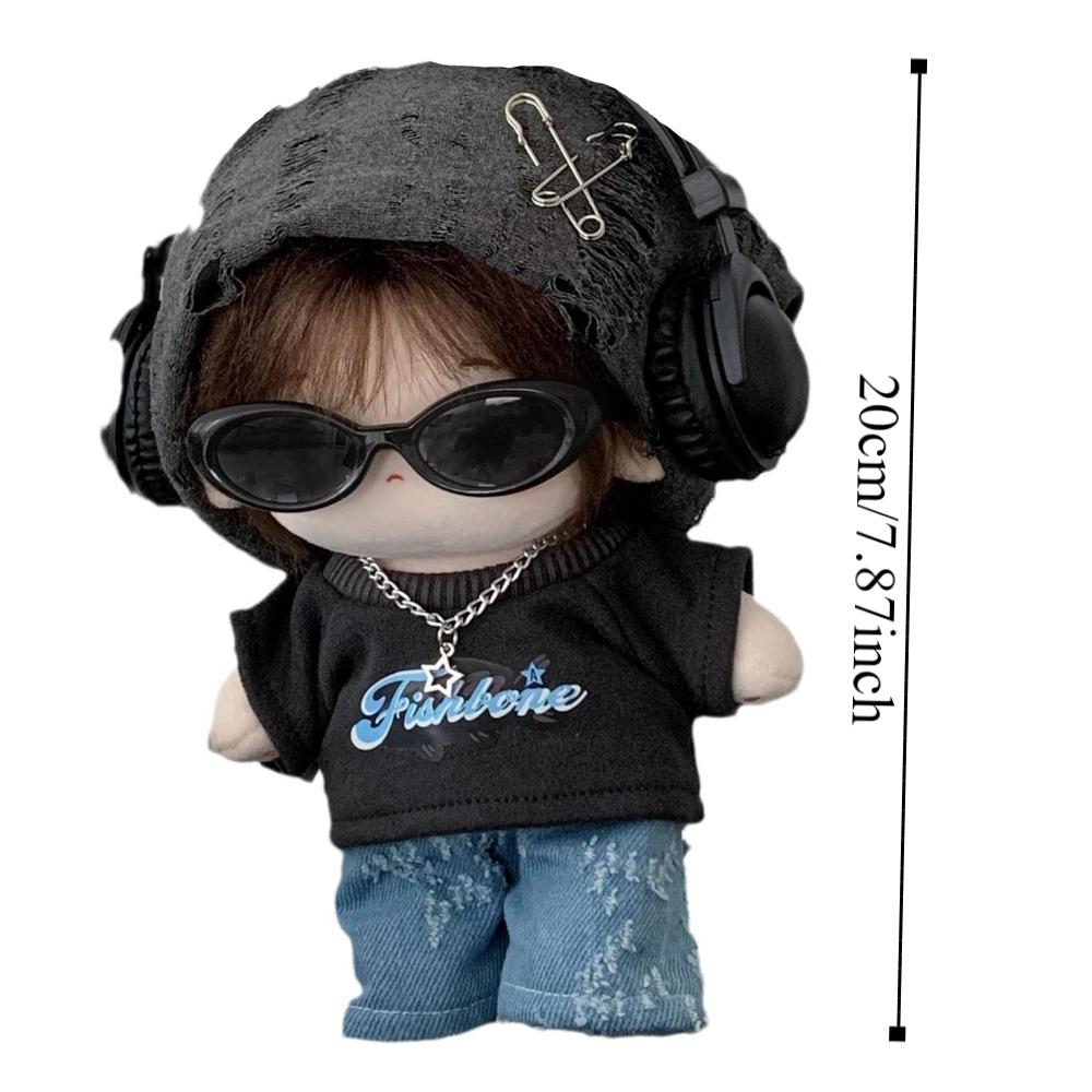 1 Set Hat Cotton Doll's Clothes T-shirt Plush Doll Clothes 20cm Cotton Doll Clothes  Children's Gift