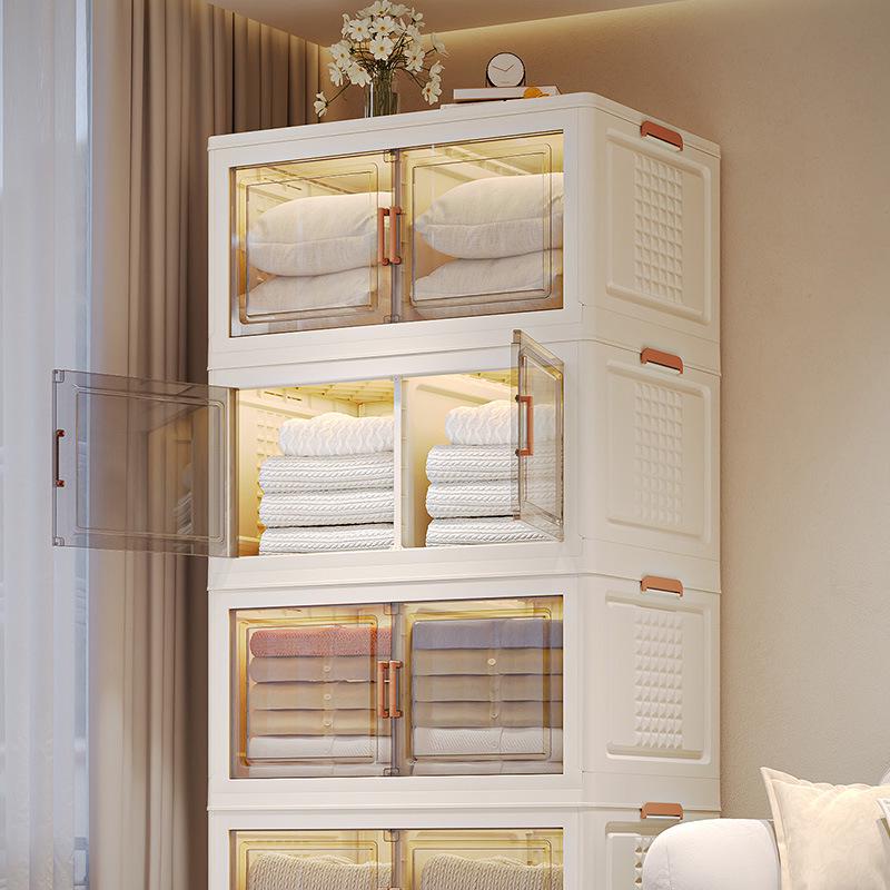 Foldable Baby Wardrobe & Snack Organizer for Living Room - No Installation Required