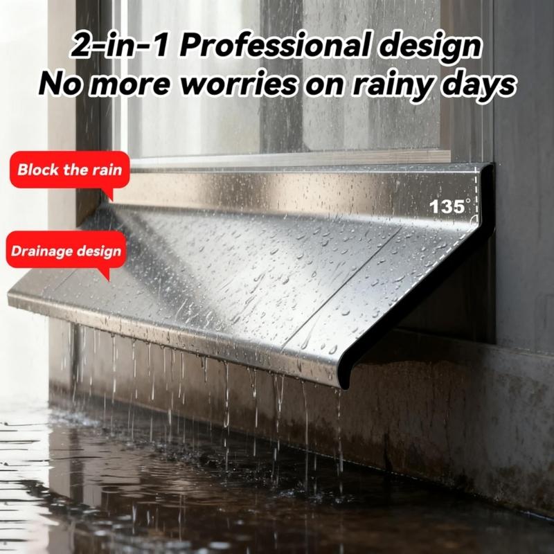 Window Water Blocking Strip Rainproof Barrier Self Adhesive Waterproof Seal Strip for Window Seams Anti-Drifting Rain Proof Sealant Strip