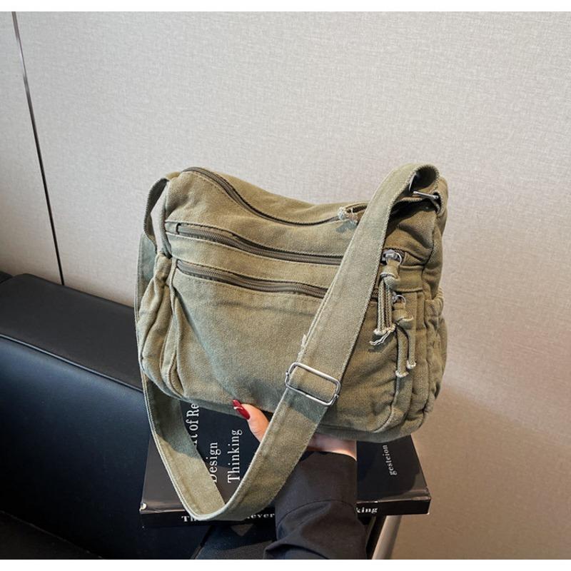 

Новая повседневная простая холщовая женская сумка весенняя универсальная сумка через плечо большой вместимости трендовая сумка-мессенджер сумка зелёный