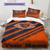 Name Custom Chicago Bears Logo Pattern Bedding Set Quilt Cover Pillowcase Home Decor Gift (1 * Duvet Cover + 2 * Pillowcase, Without Core)