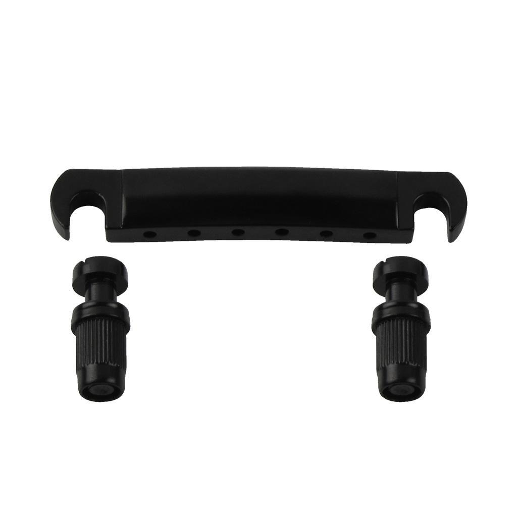 

FLEOR LP Guitar Tailpiece Metal Stop Bar Tailpiece & Studs for Electric Guitar Parts, Chrome/ Black чорний