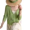 Small Fresh College Hollow Knitted Sweater Cardigan Women's Summer Thin Loose Long-sleeved Sunscreen Shawl Top