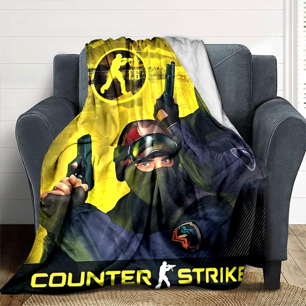 1pc Blanket - C-Counter strike2 CS2 Print Design,Lightweight Blanket for Sofa,Bed- Soft &Warm,Gift for All Seasons