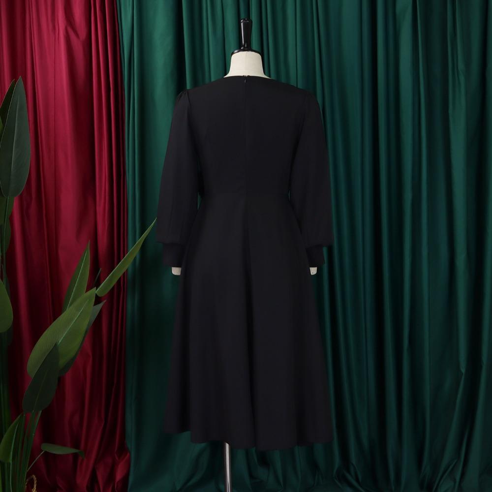 Mode Einfarbig A-Linien-Kleid Hohe Taille Elegant Übergröße Damenkleid Crossborder Frühling