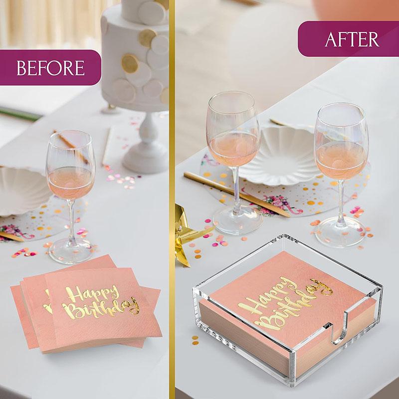 Clear Acrylic Cocktail Napkin Holder Bar Napkin Holder, Top Amongst Modern Beverage Napkin Holders for Paper Napkins